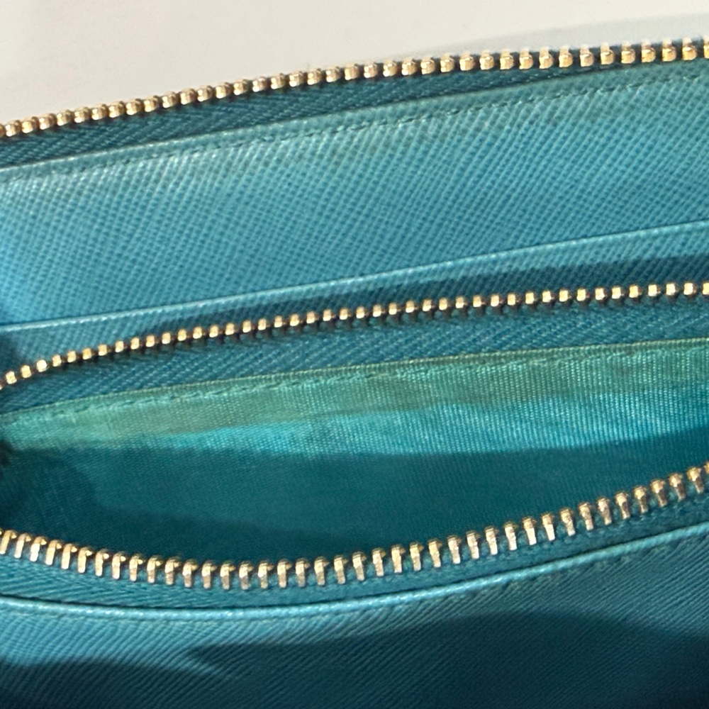 Prada Blue Wallet with Gold Accents - Picture 5 of 10